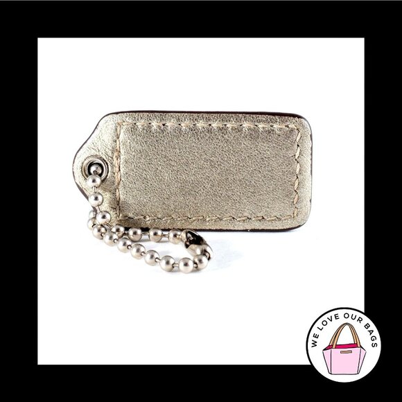 2" Medium COACH Pink Leather Nickel Key Fob Bag Charm Keychain Hang Tag - Picture 2 of 2